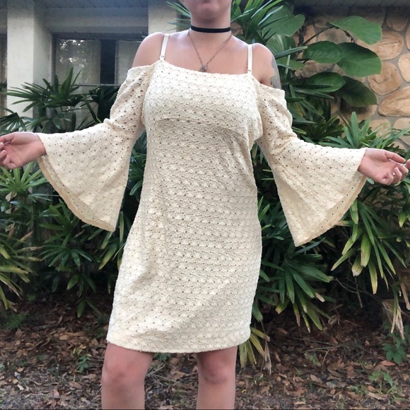 Free People Dresses & Skirts - Free People Cream Eyelet Lace Dress